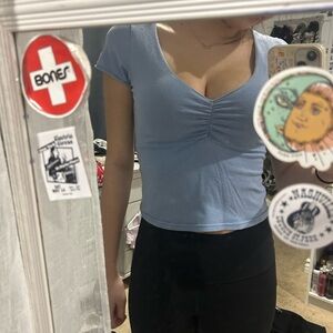 Brandy Melville Light Blue Crop Top